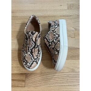 J/Slides NYC Slip On Sneakers Womens 8.5 Brown Tan Snakeskin